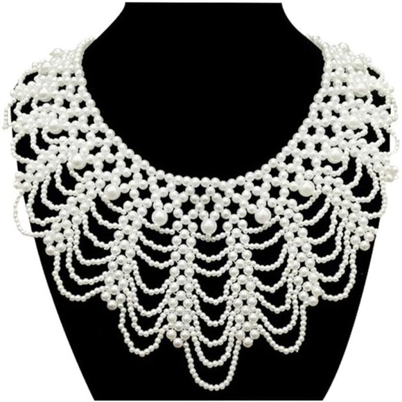 Somimi Dissent Collar Necklace, Detachable Pearl Beaded Choker Feminist Jewelry - Picture 3 of 7